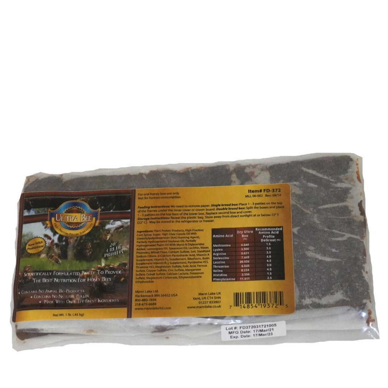 1lbs Ultra Bee Pollen Patties