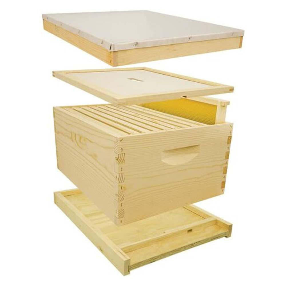 10 Frame 9 5/8" Unassembled Complete Hive Kit With Foundation