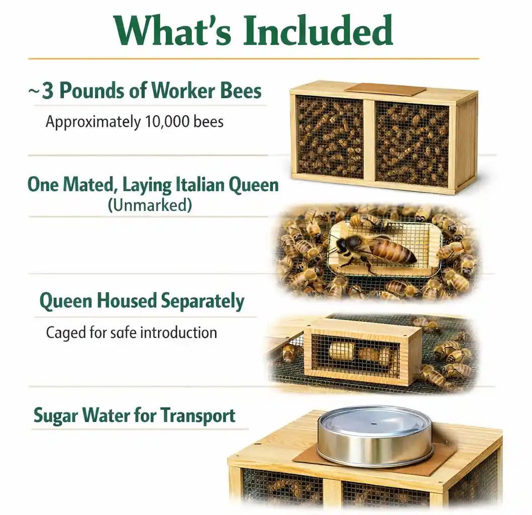 Spring 2027 Pre-Order: Italian Package Bees, 3 lb — America's Most Popular Bee