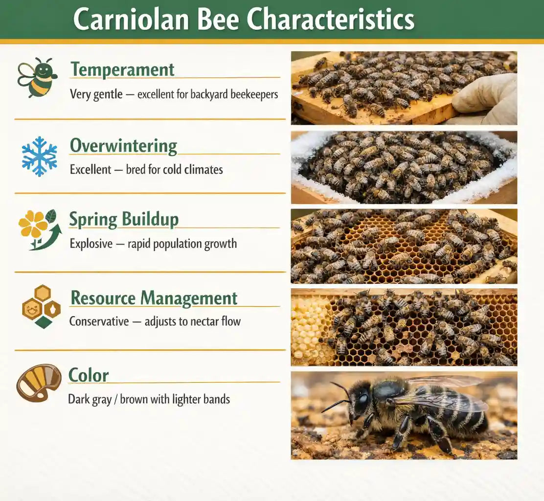 Carniolan Package Bees (3 lbs) — Best for Cold Climates