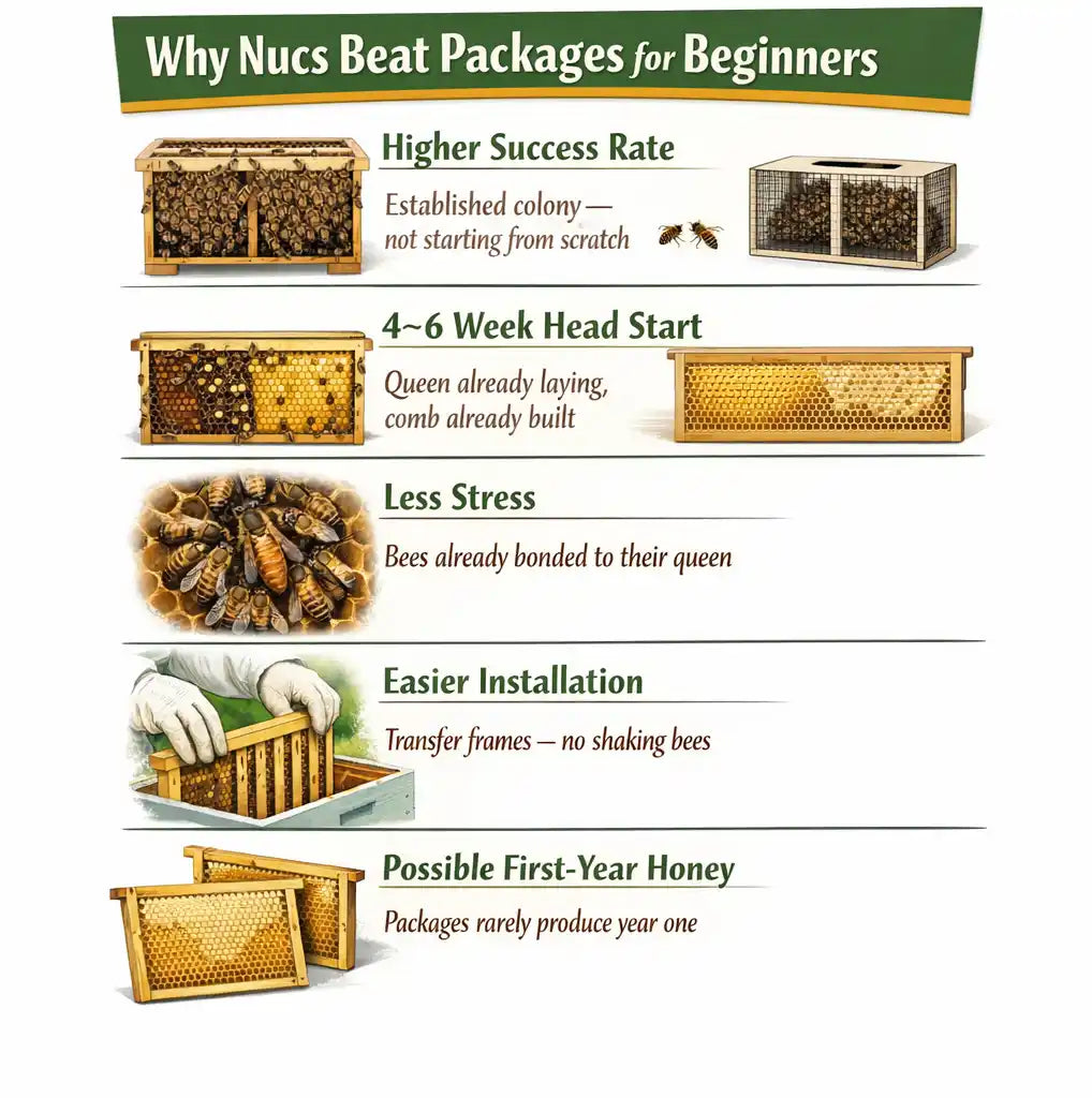 5-Frame Nucleus Colony (Nuc), Carniolan — Best Choice for Beginners