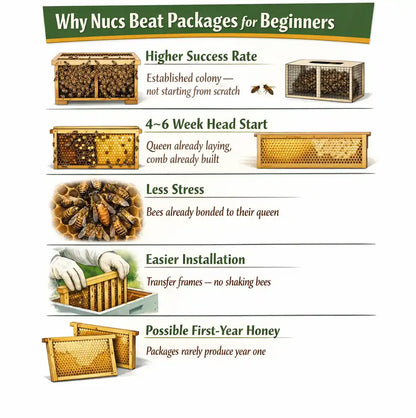 5-Frame Nucleus Colony (Nuc), Carniolan — Best Choice for Beginners